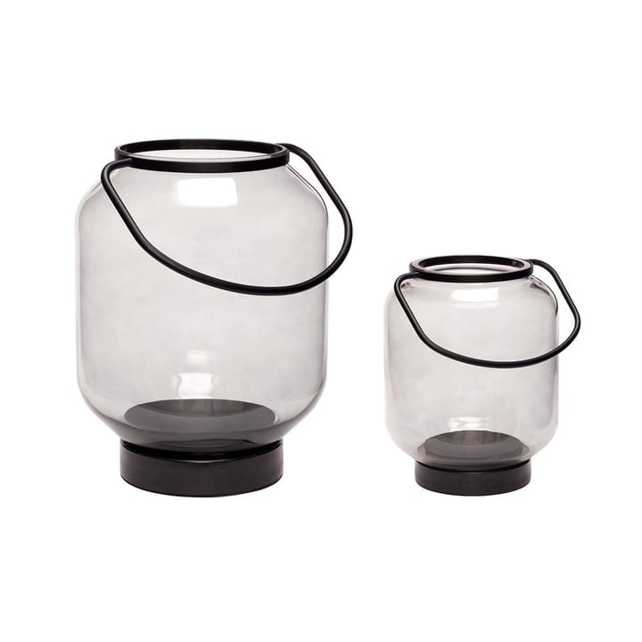 Tealight holder 2-pack - Black-clear - Hübsch
