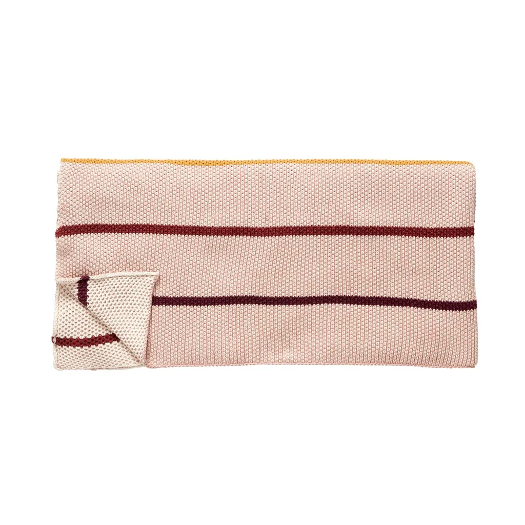 Throw blanket 130x200 cm cotton, Pink-red-orange Hübsch Interior