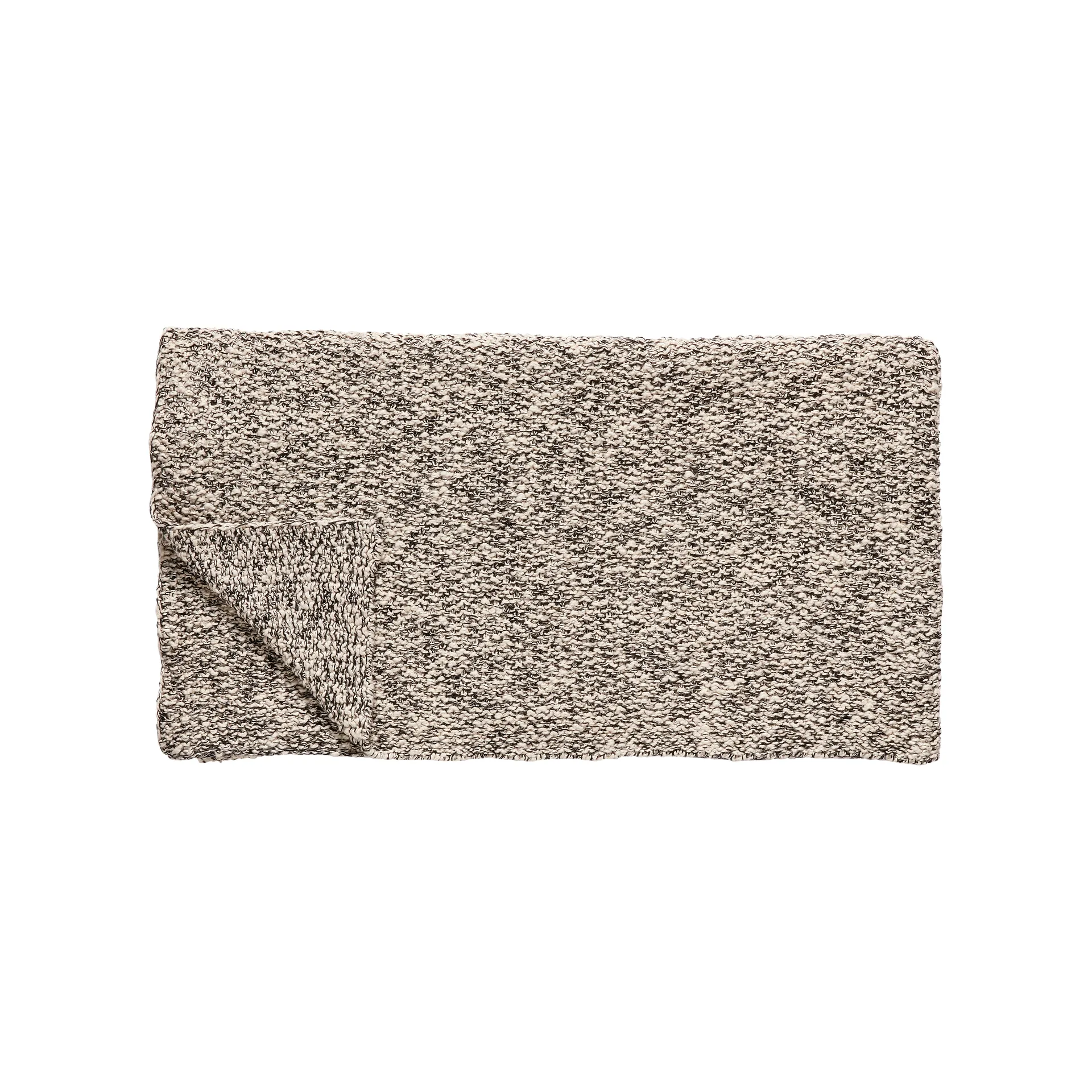 Throw hand-knitted 130x200 cm, Black-nature Hübsch Interior