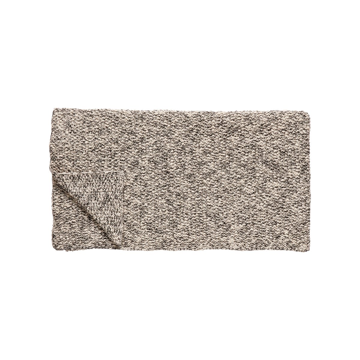 Hübsch Throw hand-knitted 130x200 cm Black-nature | Scandinavian Design | Wool blankets & throws |