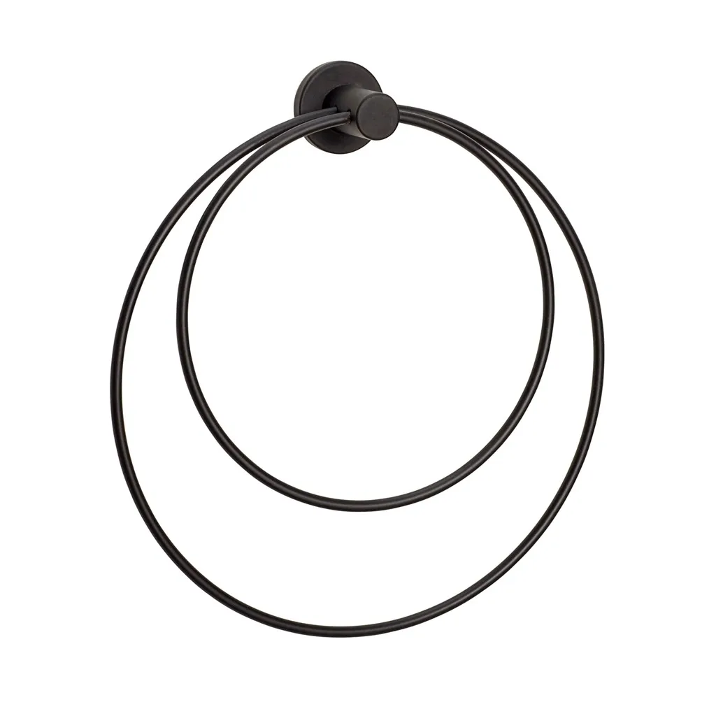 Towel holder, Black Hübsch Interior