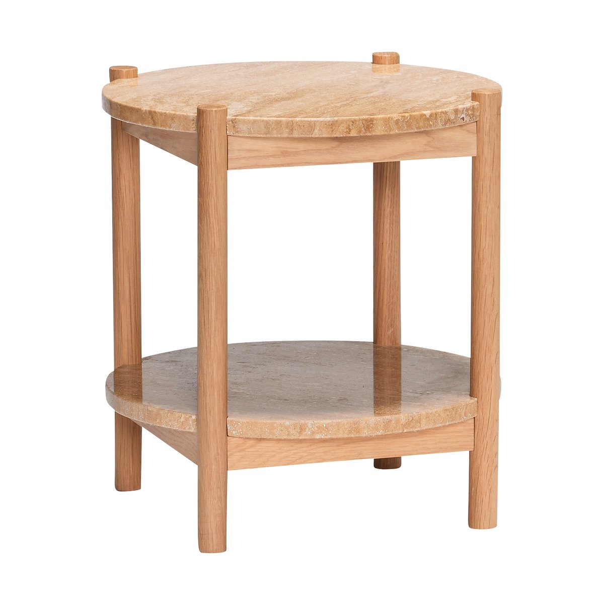 Hübsch Trava side table Oak Travertine | Scandinavian Design | Side tables | Beige