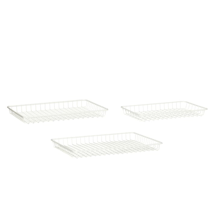 Tray 3-pack - White-metal - Hübsch