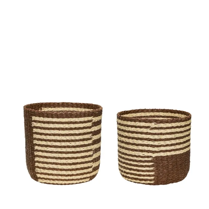 Twine baskets 2-pack, Brown-beige Hübsch Interior