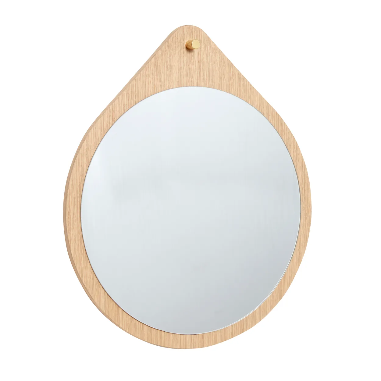 Hübsch Wall mirror o64 cm Oak wood | Scandinavian Design | Wall mirrors | Beige