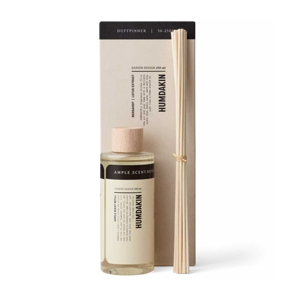 Humdakin fragrance diffuser refill 250 ml Ample | Scandinavian Design | Scented candles & diffusers | Transparent