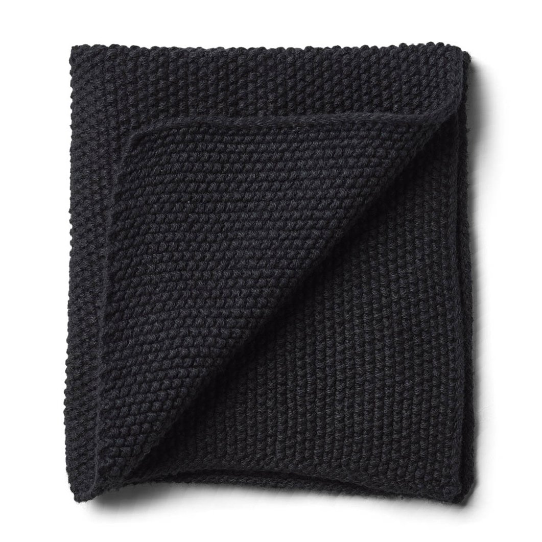 Humdakin Knitted dishcloth 28x28 cm Coal | Scandinavian Design | Dishcloths & brushes | Black