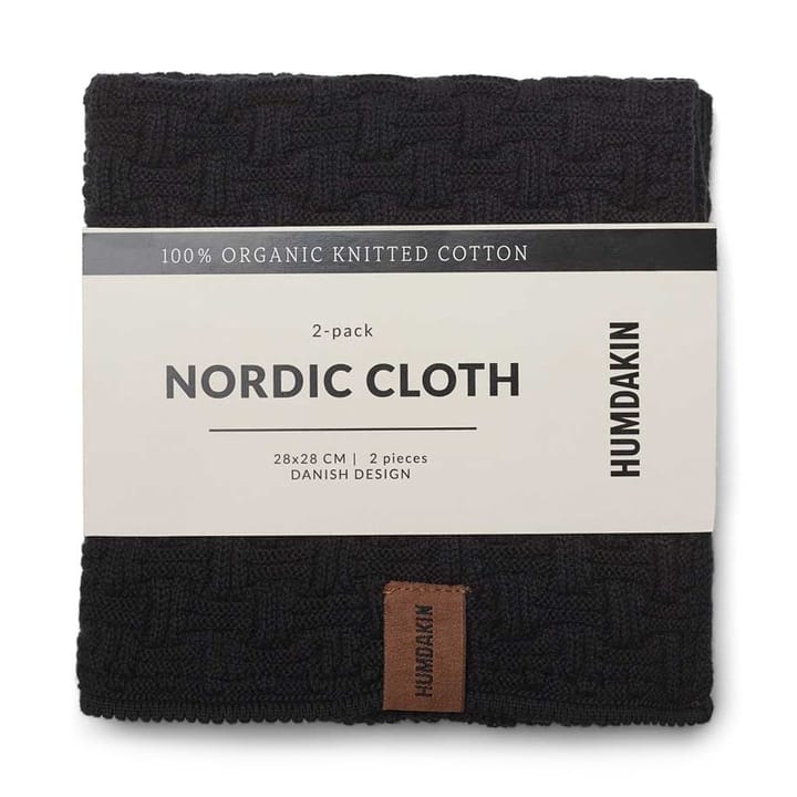 Humdakin Nordic dishcloth 28x28 cm 2-pack - Coal - Humdakin