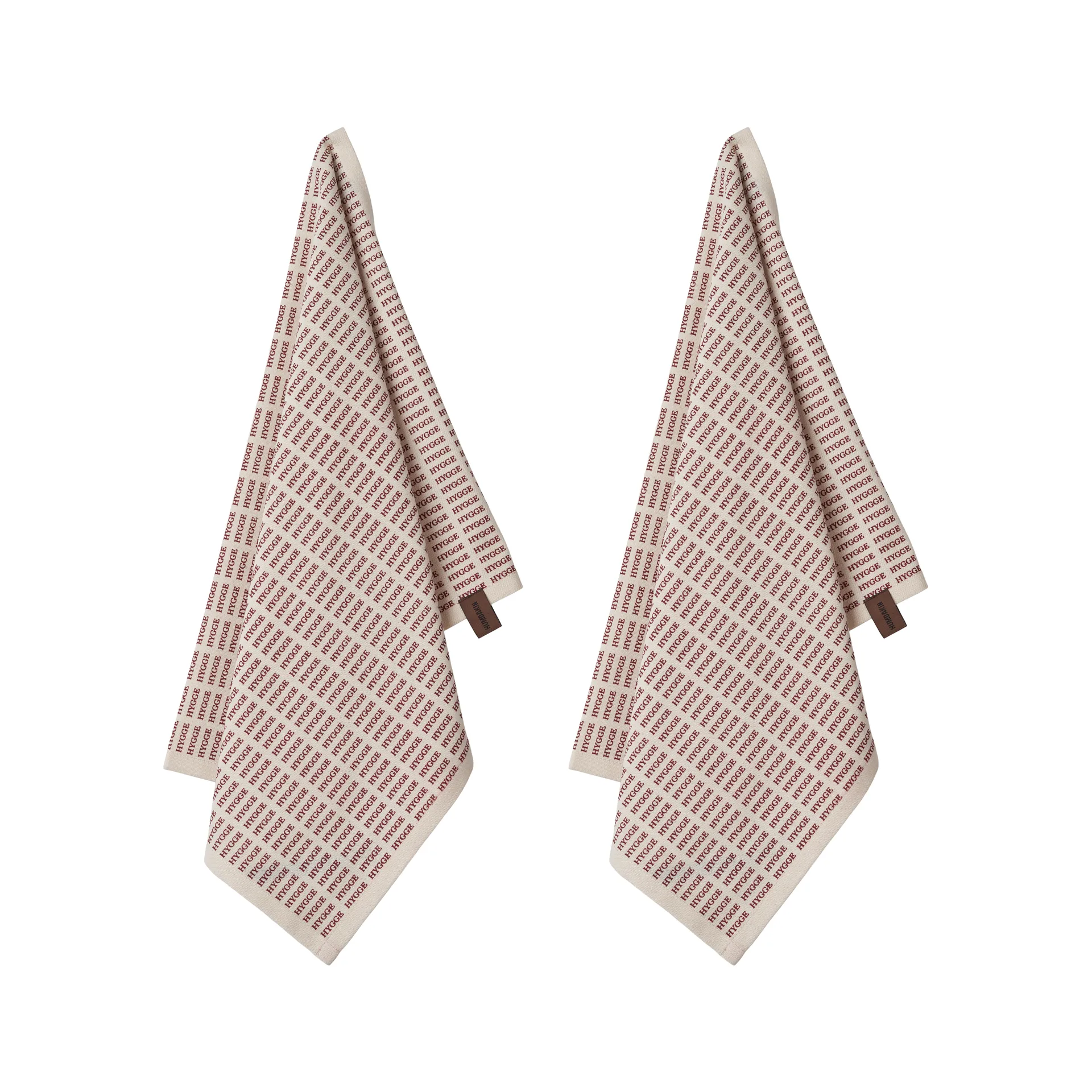 Humdakin Notes of Hygge kitchen towel Christmas 2-pack, Off white-red Humdakin