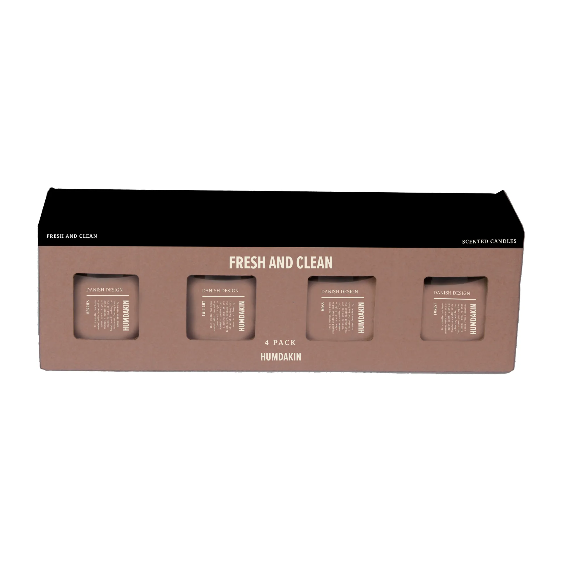 Humdakin scented candle 4-pack, Fresh and Clean - Pink Humdakin