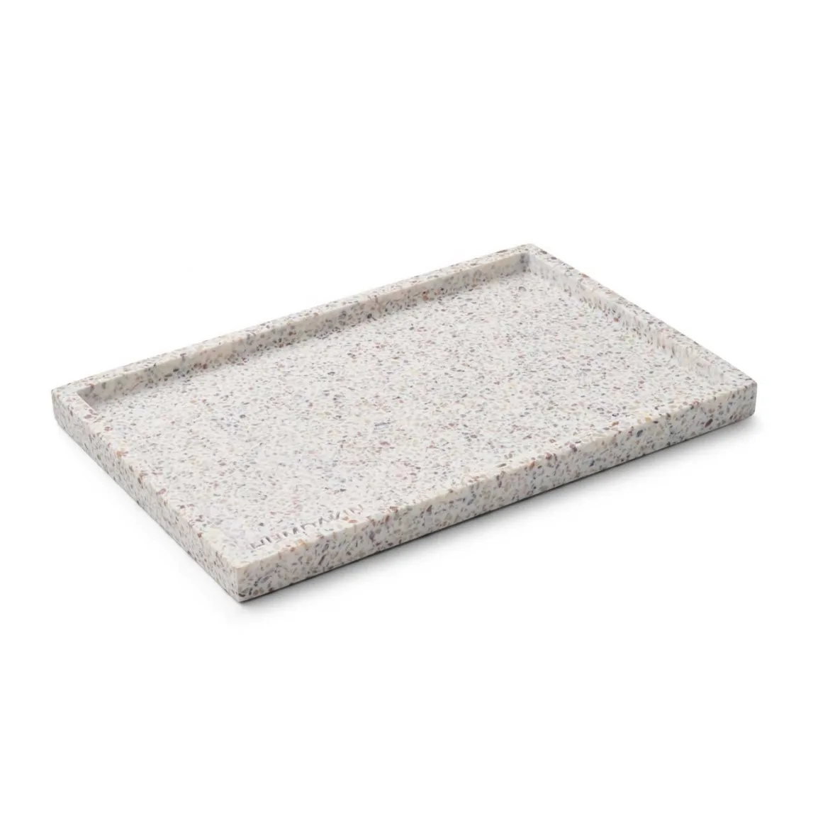 Humdakin Terrazzo tray 30x20 cm White-brown | Scandinavian Design | Trays | White