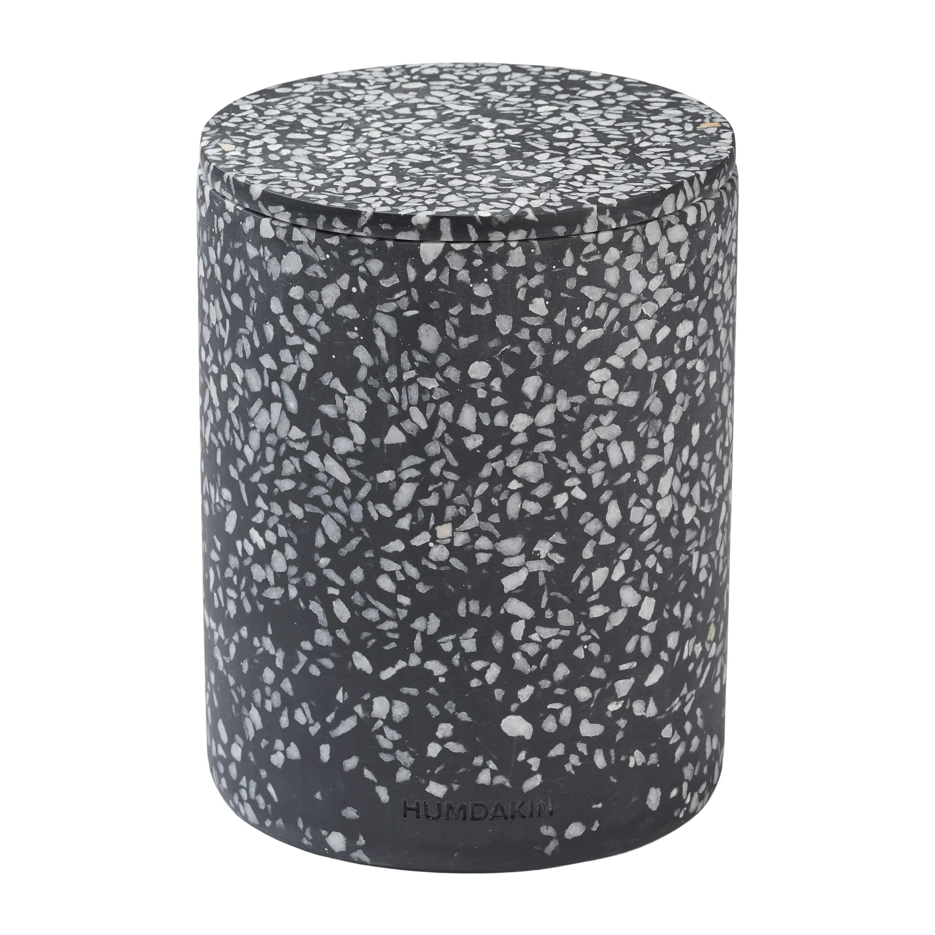Humdakin Terrazzo vase with lid Ø10 cm, Black Humdakin