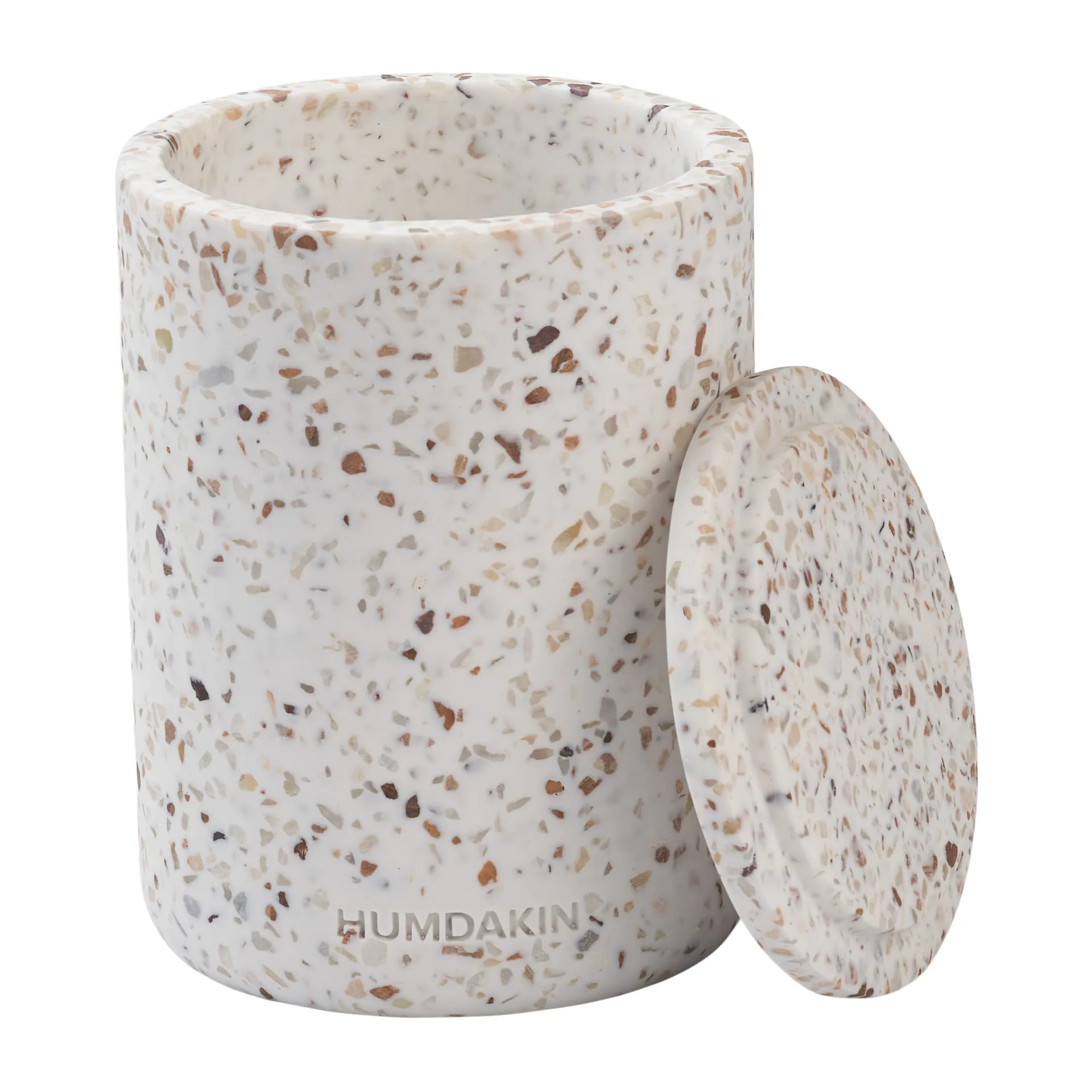 Humdakin Terrazzo vase with lid Ø10 cm, Red/Beige Humdakin