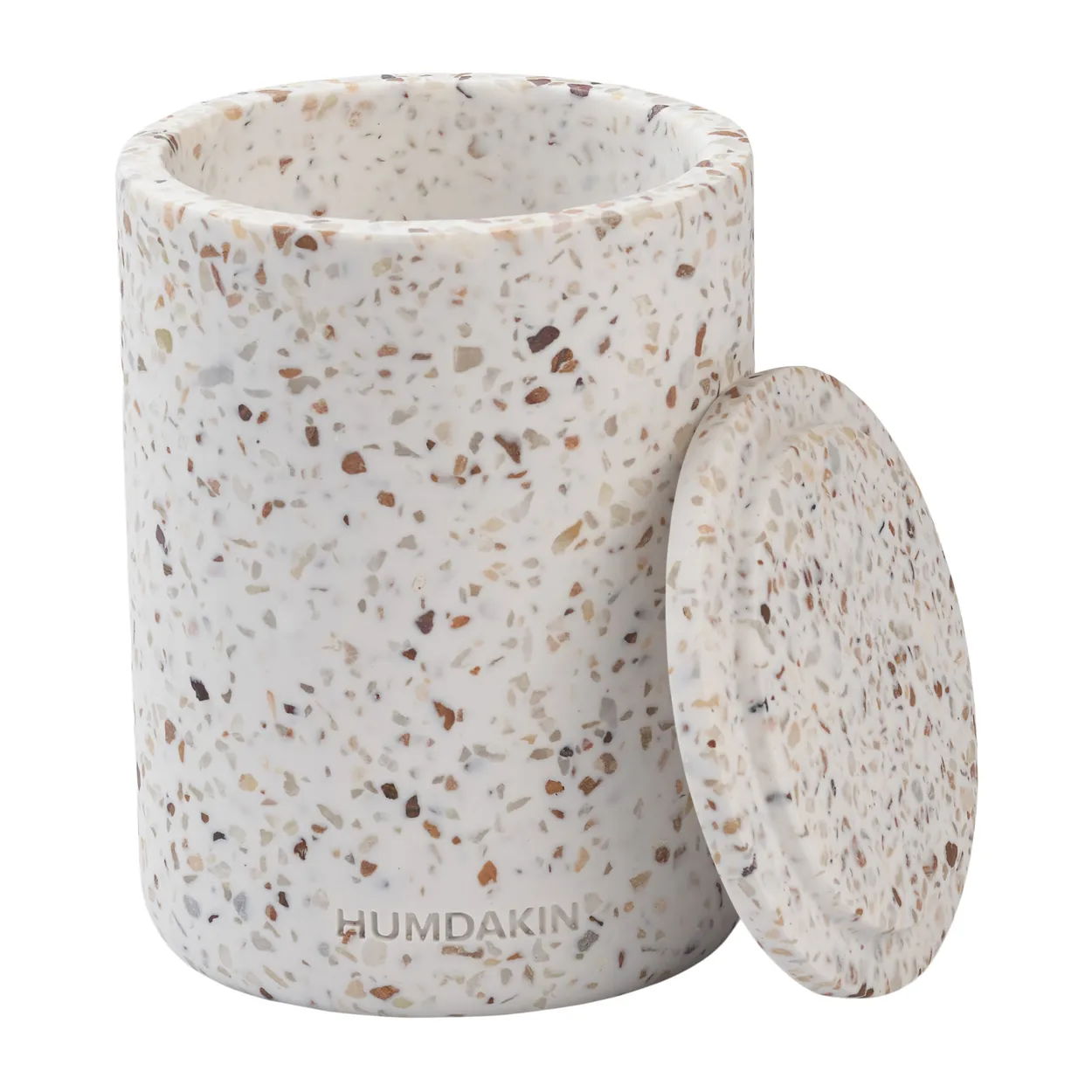 Humdakin Humdakin Terrazzo vase with lid Ø10 cm Red/Beige