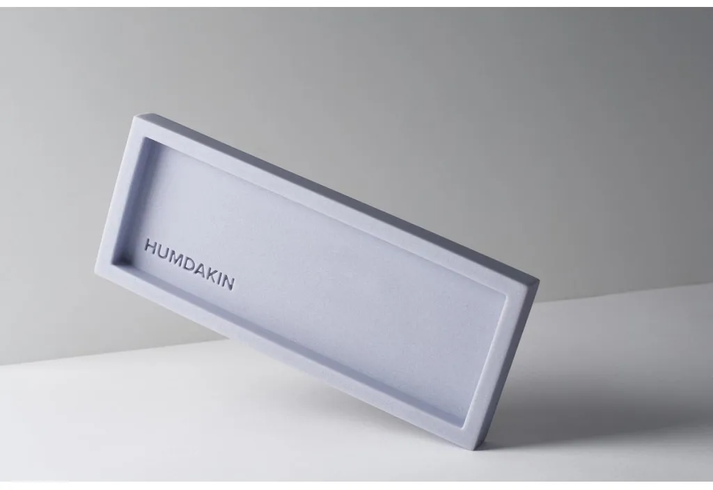 Humdakin tray light sandstone 10x25 cm, Blue glass Humdakin