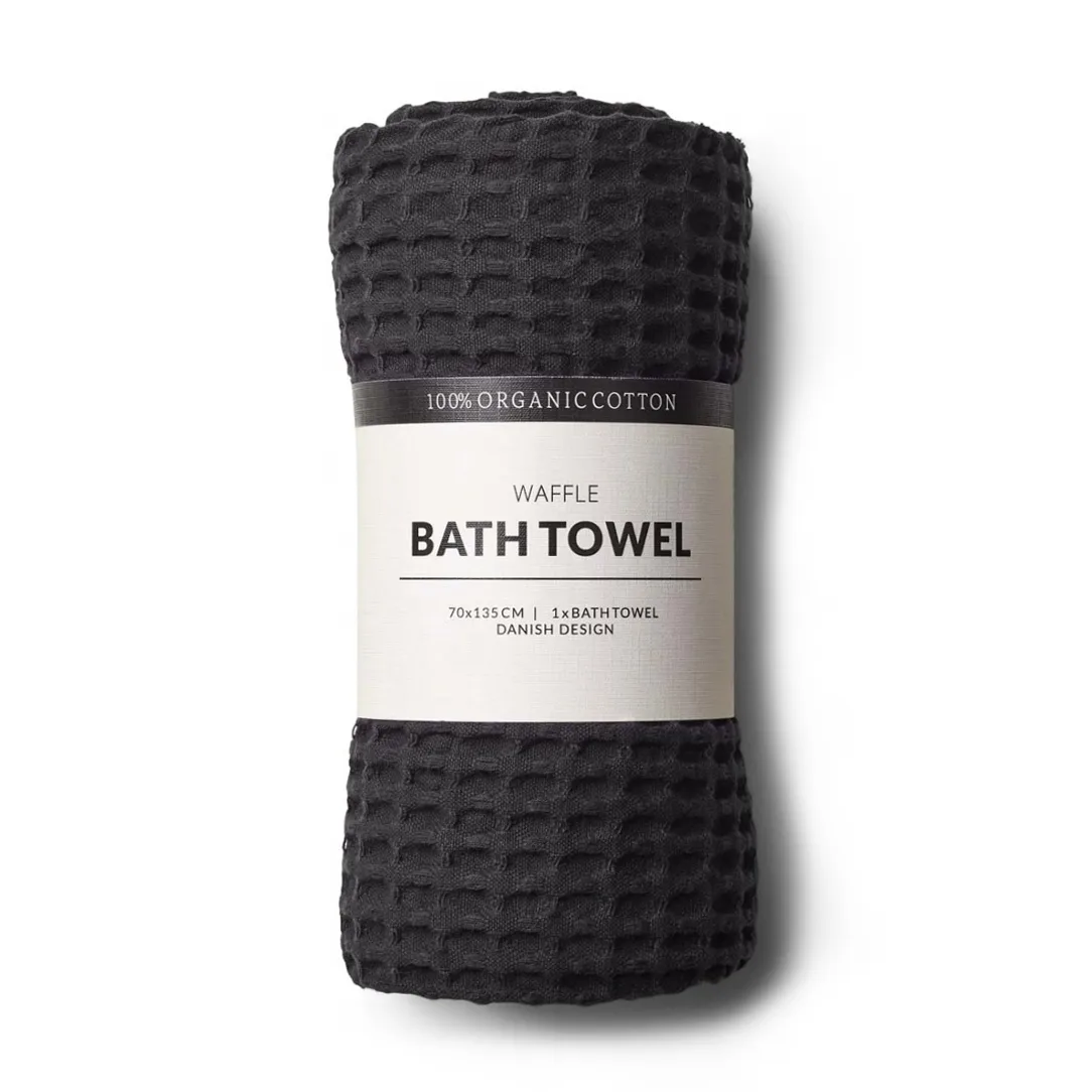 Humdakin Waffle bath towel 70x135 cm, Coal Humdakin