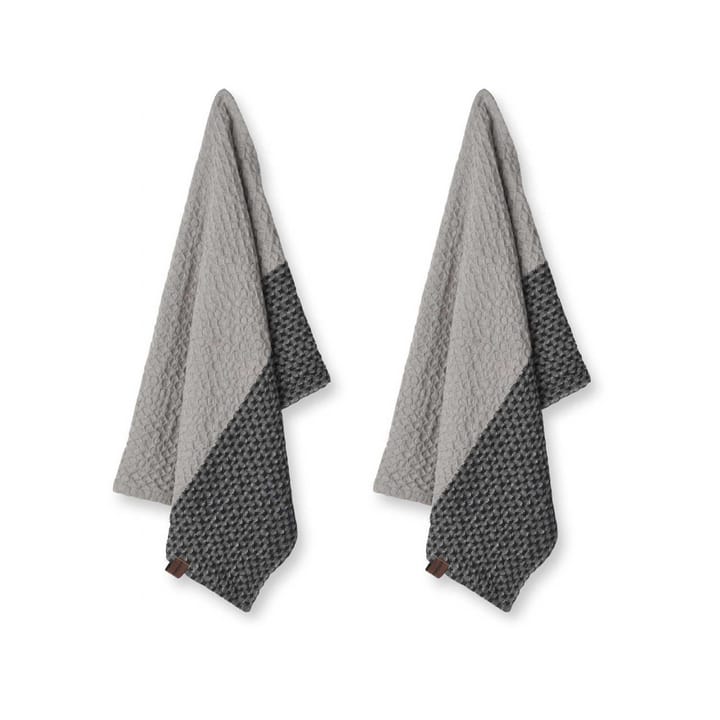 Humdakin Waffle kitchen towel 45x70 cm 2-pack - Coal-stone - Humdakin