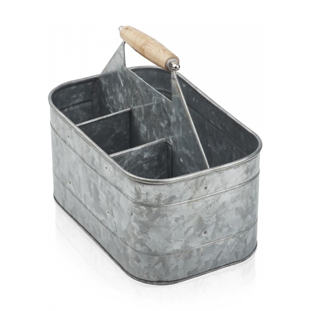 Humdakin Humdakin zink bucket storage box 30x20 | Scandinavian Design | Storage baskets | Silver-coloured