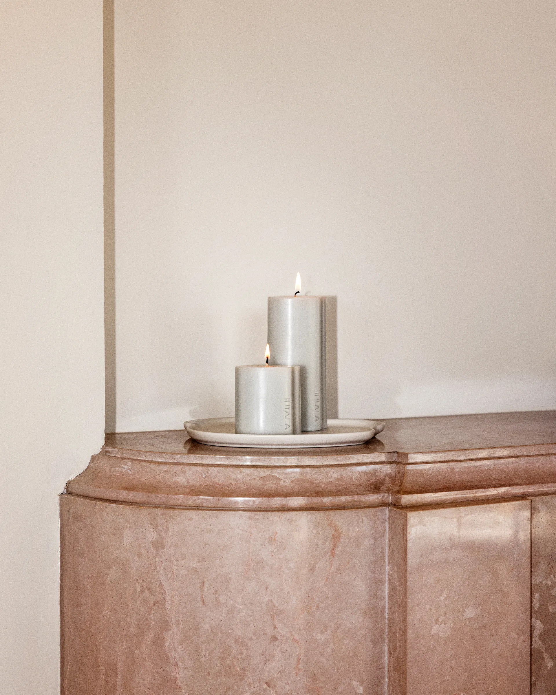 Aalto block candle, Sand, 16 cm Iittala