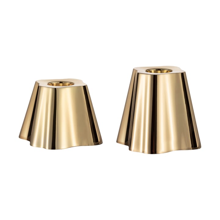 Aalto candle sticks 50 + 65 mm set of 2 - Brass - Iittala