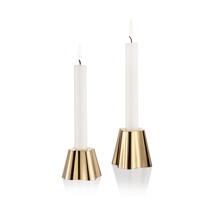 Aalto candle sticks 50 + 65 mm set of 2 - Brass - Iittala
