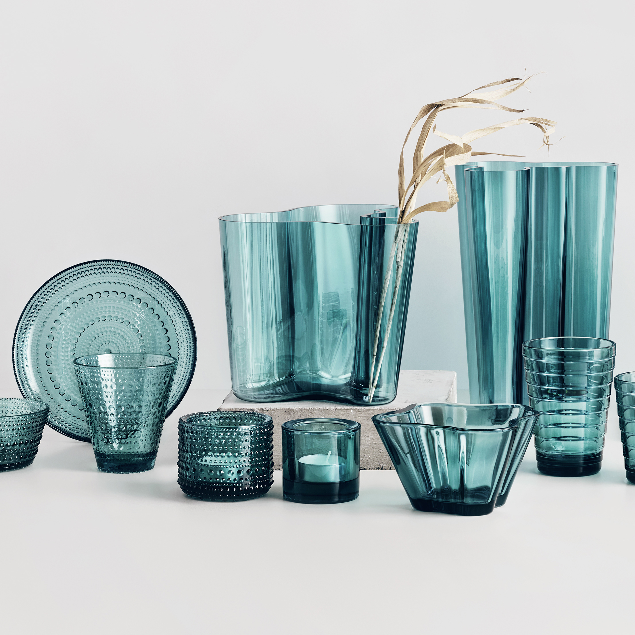 Iittala Alvar Aalto Collection Vasenset sea Blue 160 mm 95 mm