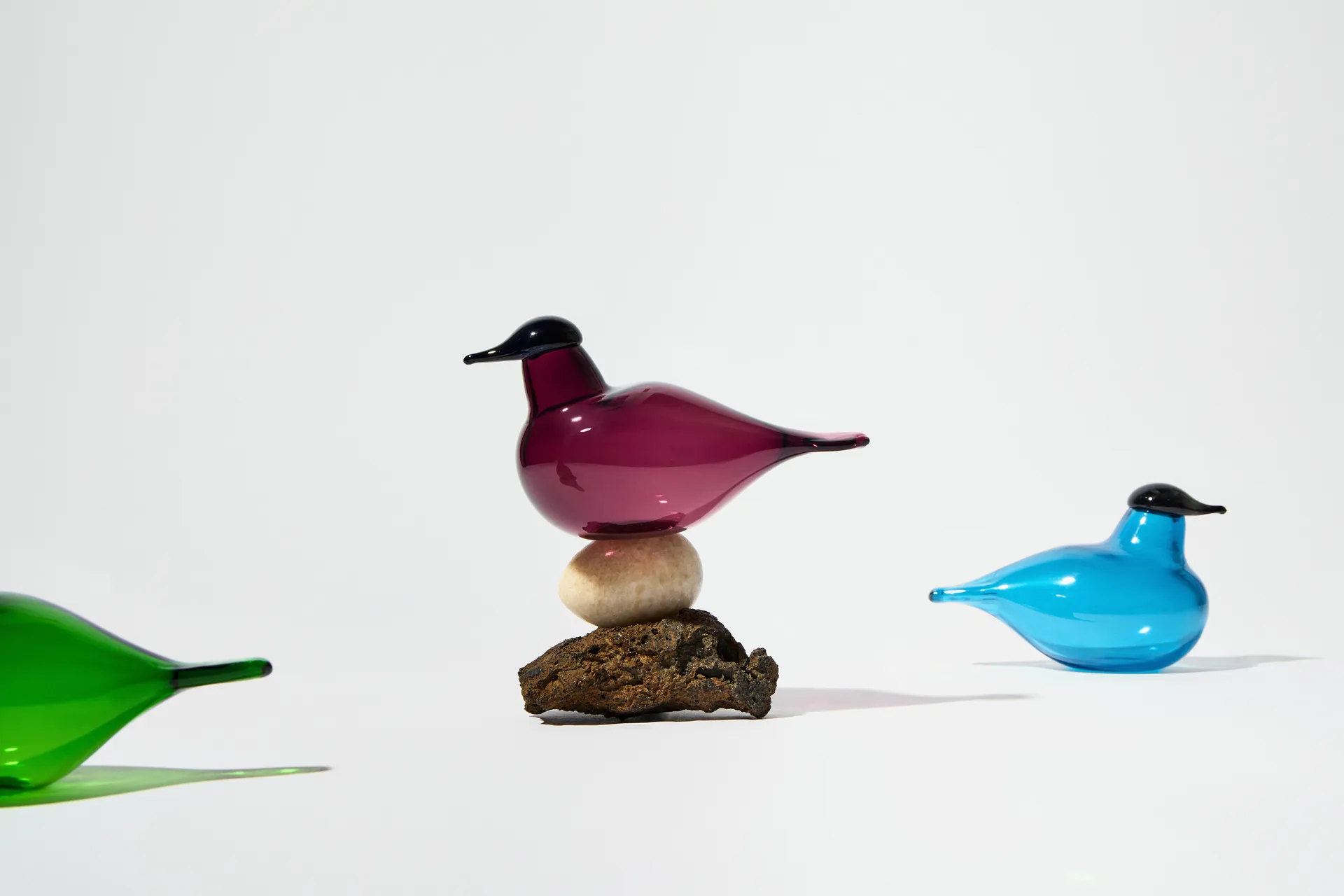Chiffchaff glass bird, Turquoise, 13x8 cm Iittala