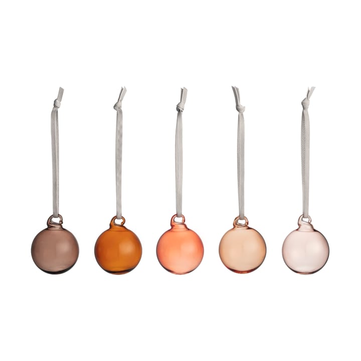 Iittala Christmas bauble glass 40 mm 5 pieces, Brown Iittala