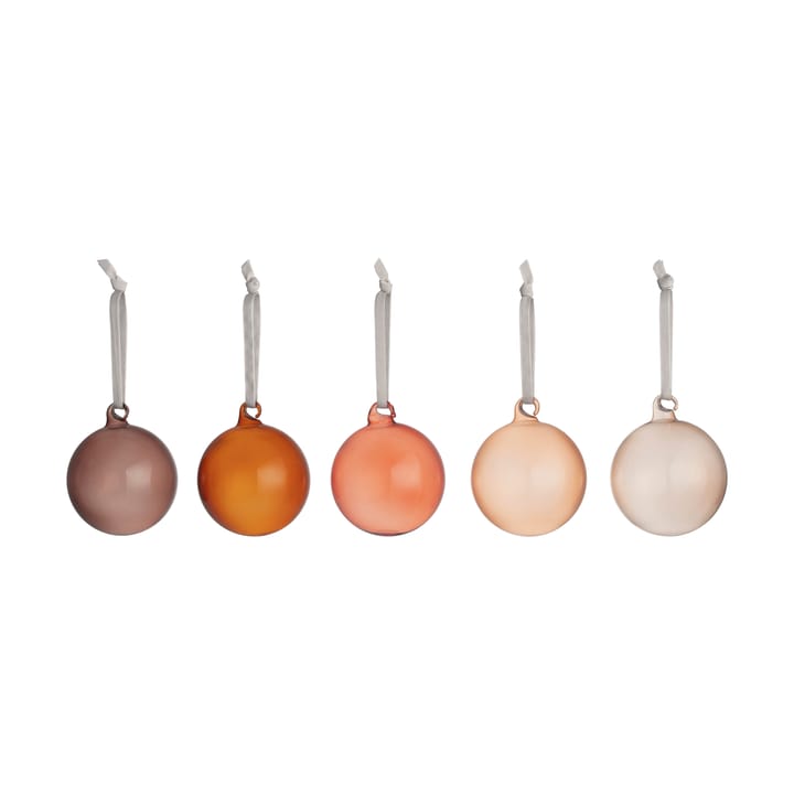 Iittala Christmas bauble glass 80 mm 5-pack - Brown - Iittala