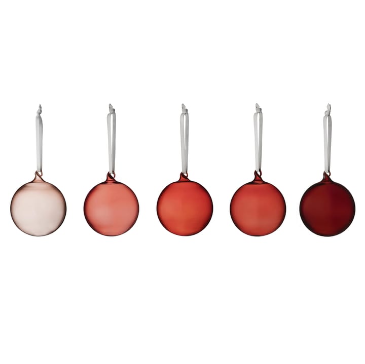 Iittala Christmas bauble glass 80 mm 5-pack, Red Iittala