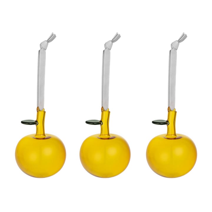 Iittala glass apple 3-pack - Yellow - Iittala