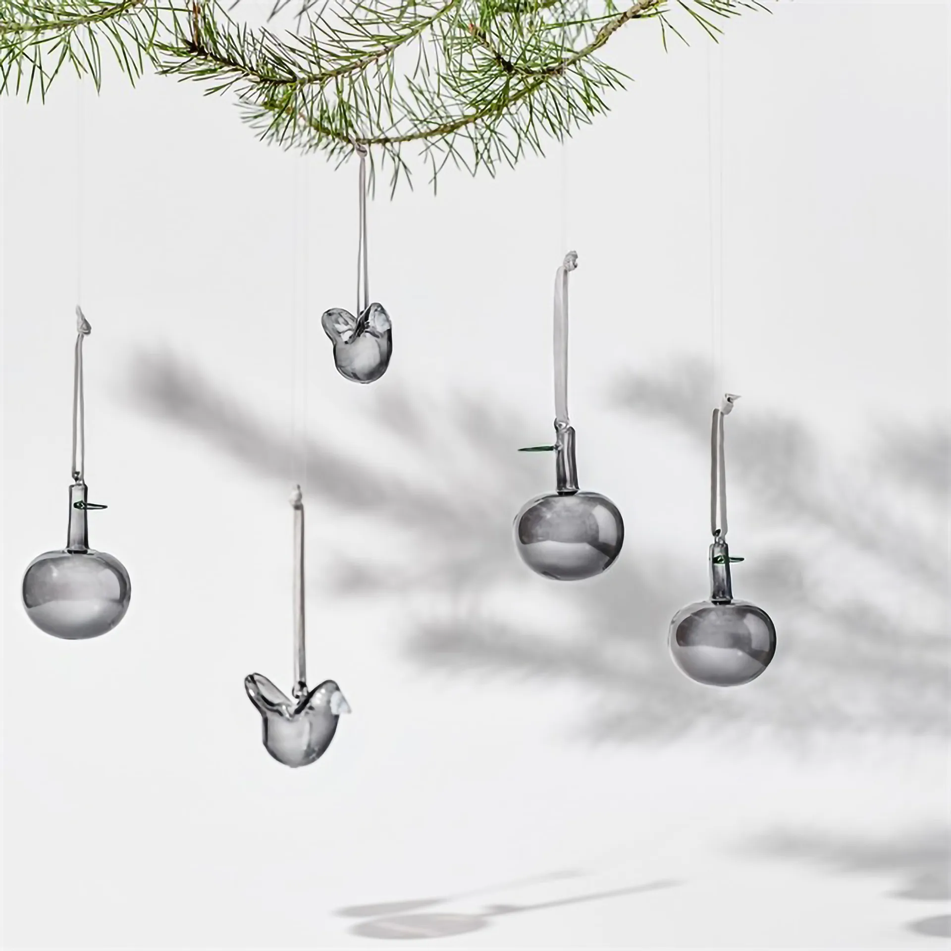 Iittala glass apple Ø6 cm 3-pack, Gray Iittala