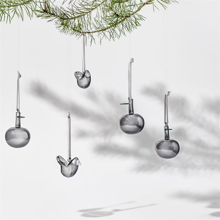 Iittala glass apple Ø6 cm 3-pack, Gray Iittala