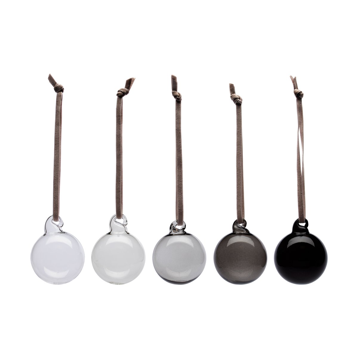 Iittala glass ball o4 cm 5-pack Gray | Scandinavian Design | Christmas decorations | Grey