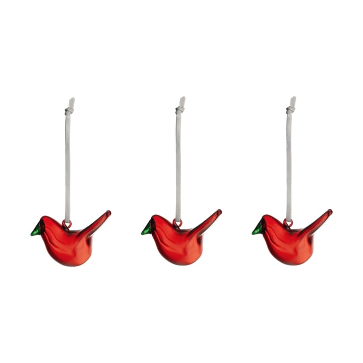 Iittala glass bird 3-pack - Red - Iittala