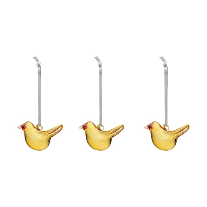 Iittala glass bird 3-pack, Yellow Iittala