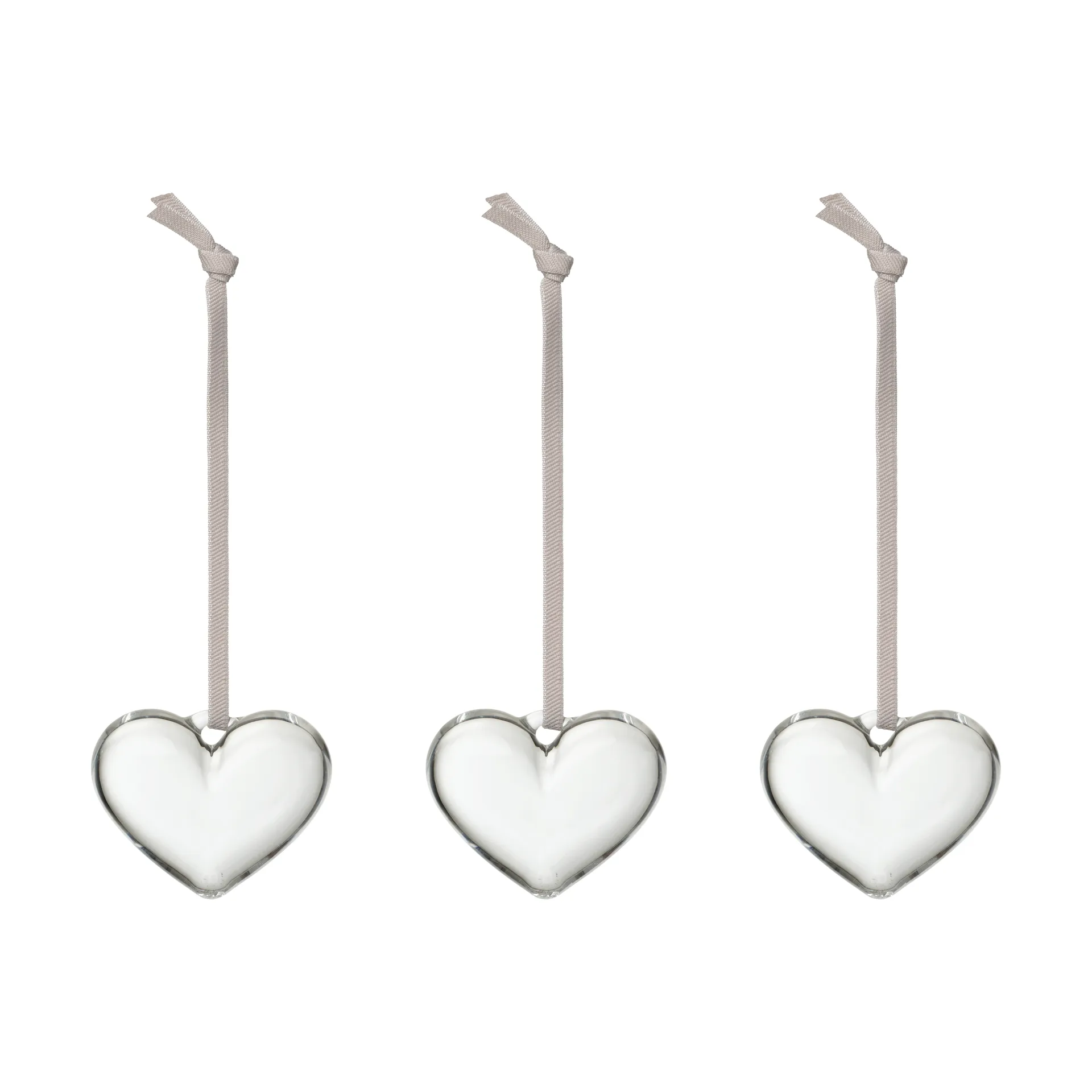 Iittala glass heart, Clear, 5 cm, 3-pack Iittala
