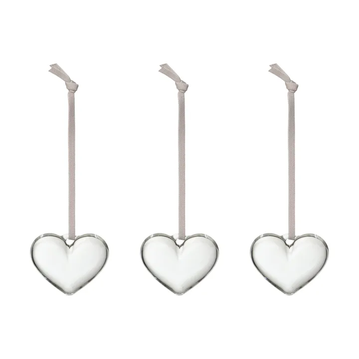 Iittala glass heart - Clear, 5 cm, 3-pack - Iittala