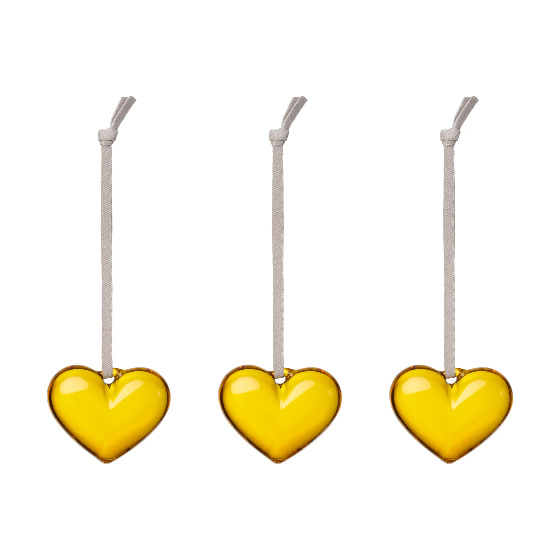 Iittala glass heart, Yellow, 5 cm, 3-pack Iittala