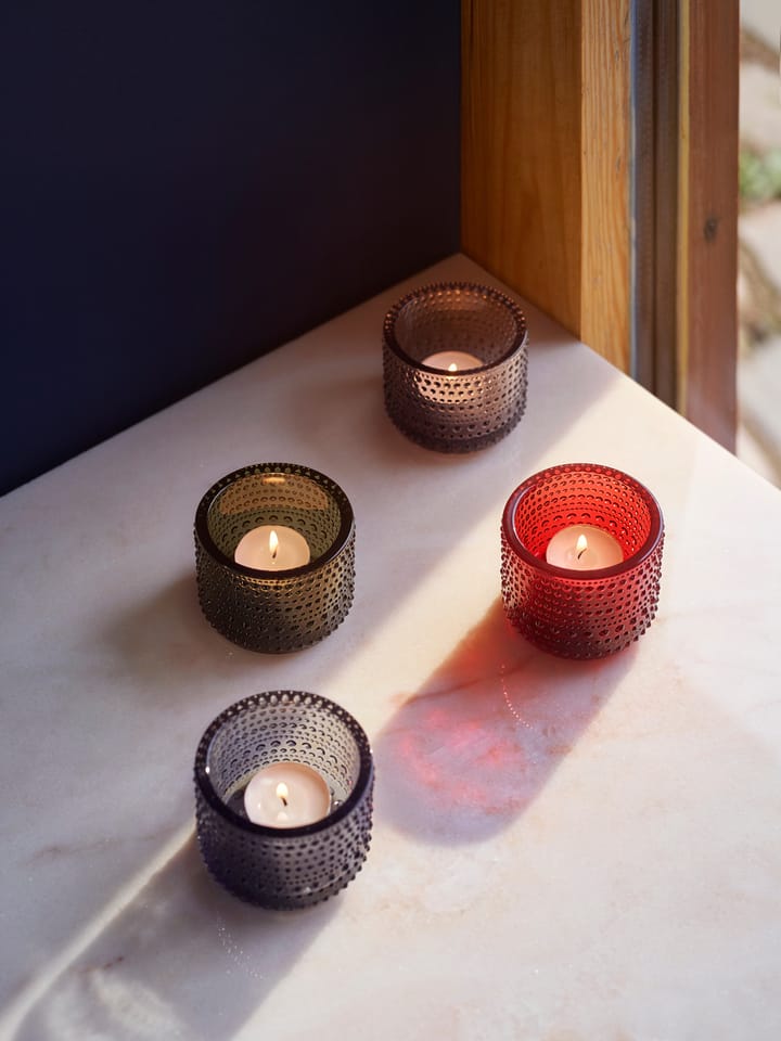 Kastehelmi candleholder, Cranberry Iittala