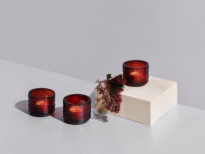 Kastehelmi candleholder, Cranberry Iittala