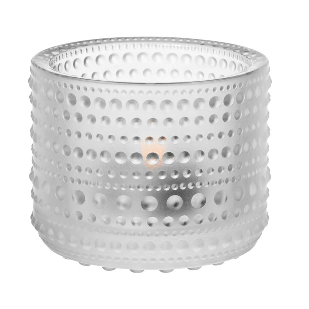 Iittala Kastehelmi candleholder frosted | Scandinavian Design | Tea light holders, lanterns & candle dishes | Transparent