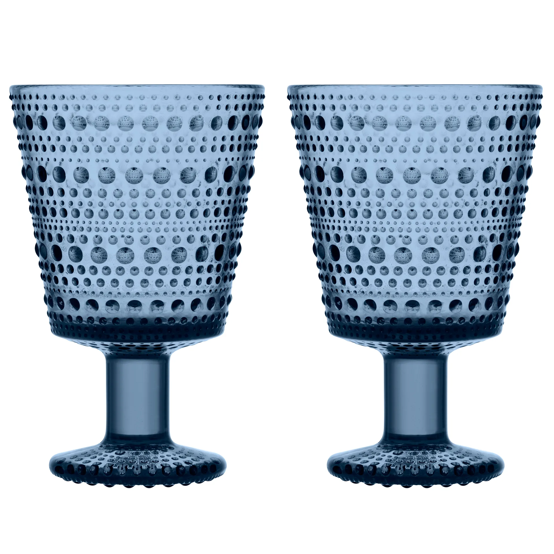 Kastehelmi drinking glass with stem 26 cl 2-pack, rain (blue) Iittala