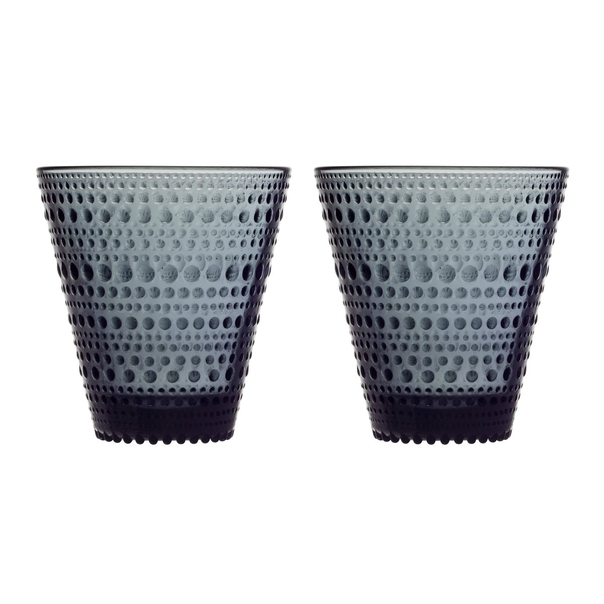 Iittala Kastehelmi glass 30 cl 2-pack dark grey | Scandinavian Design | Drinking glasses & tumblers | Grey