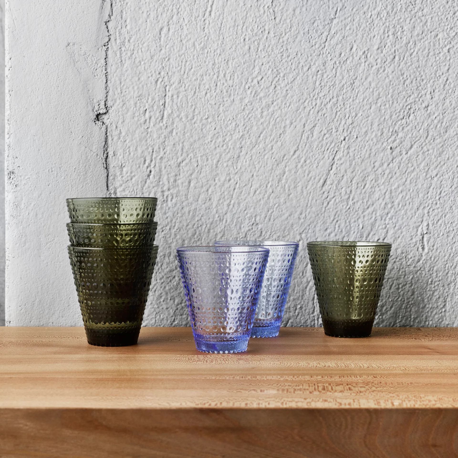 Kastehelmi glass 30 cl 2-pack, moss green Iittala