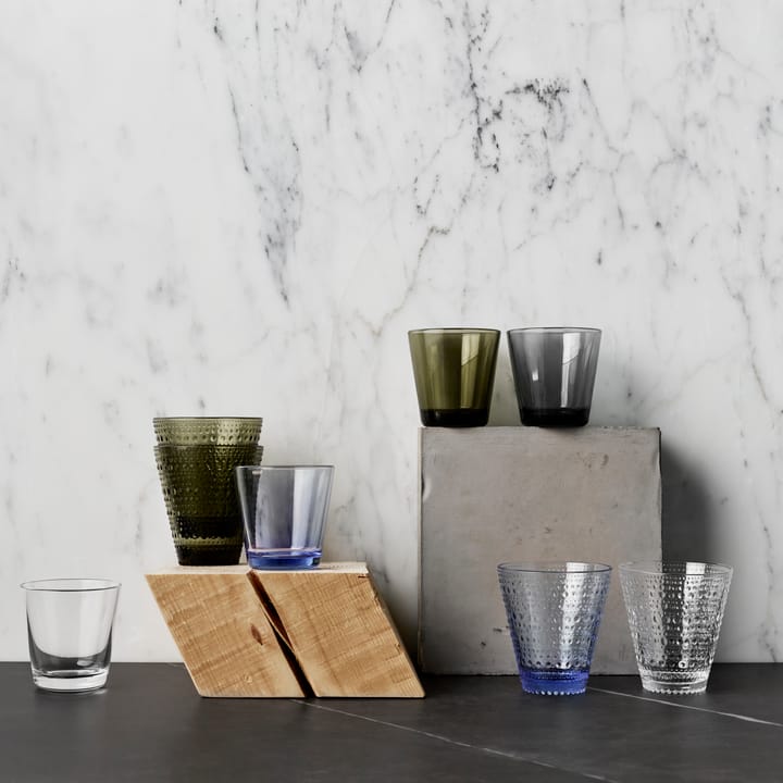 Kastehelmi glass 30 cl 2-pack, moss green Iittala