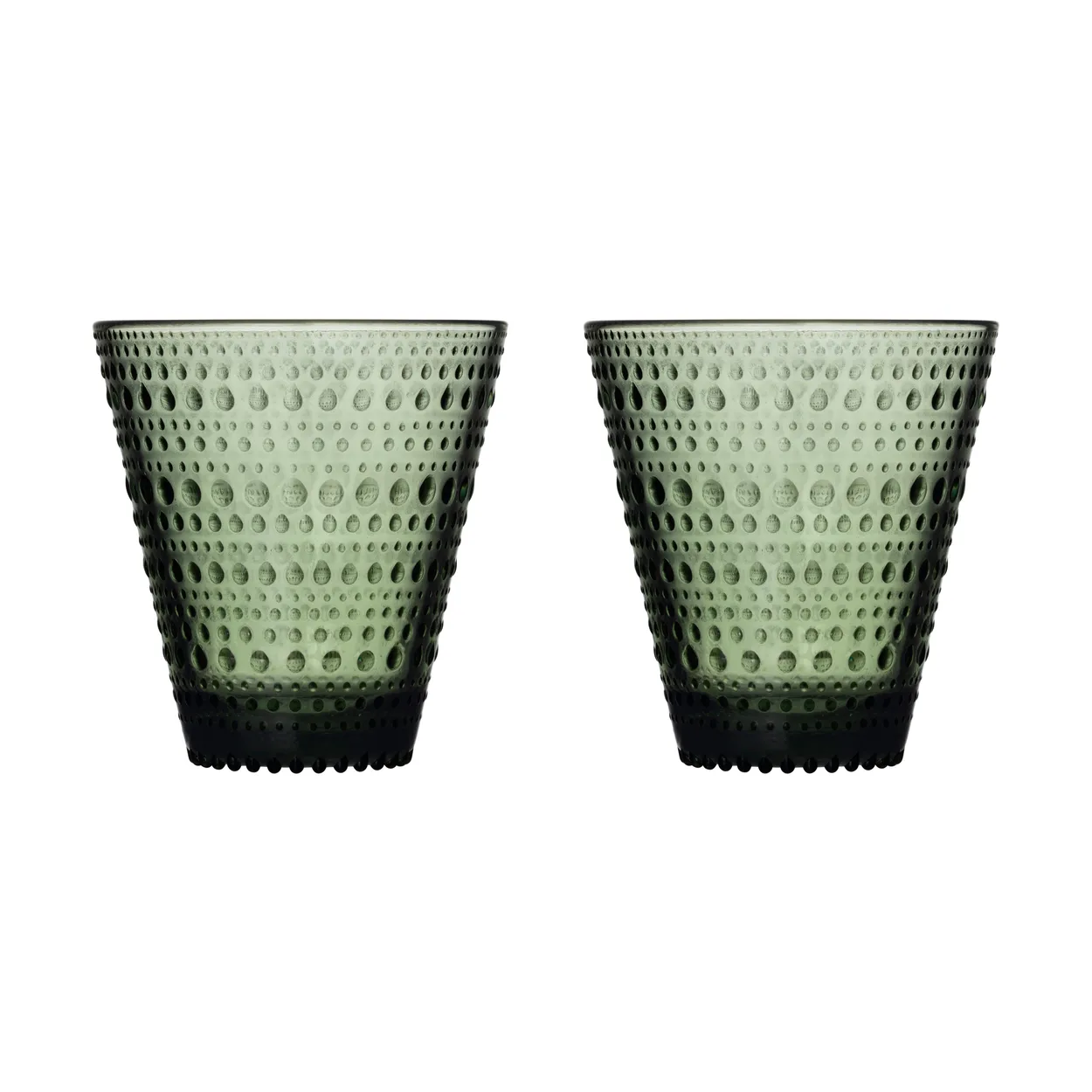 Iittala Kastehelmi glass 30 cl 2-pack Pine green | Scandinavian Design | Drinking glasses & tumblers | Green