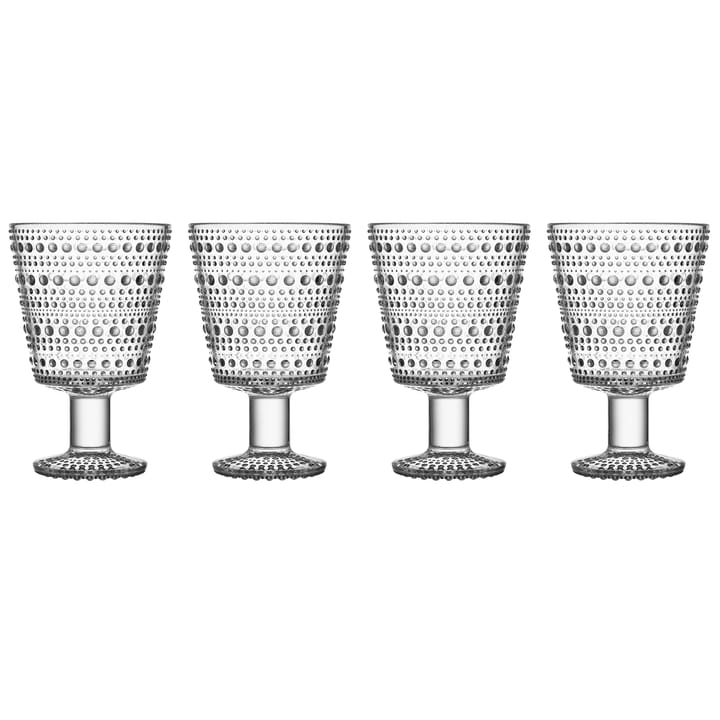 Kastehelmi water glass on base 26 cl 4-pack - clear - Iittala