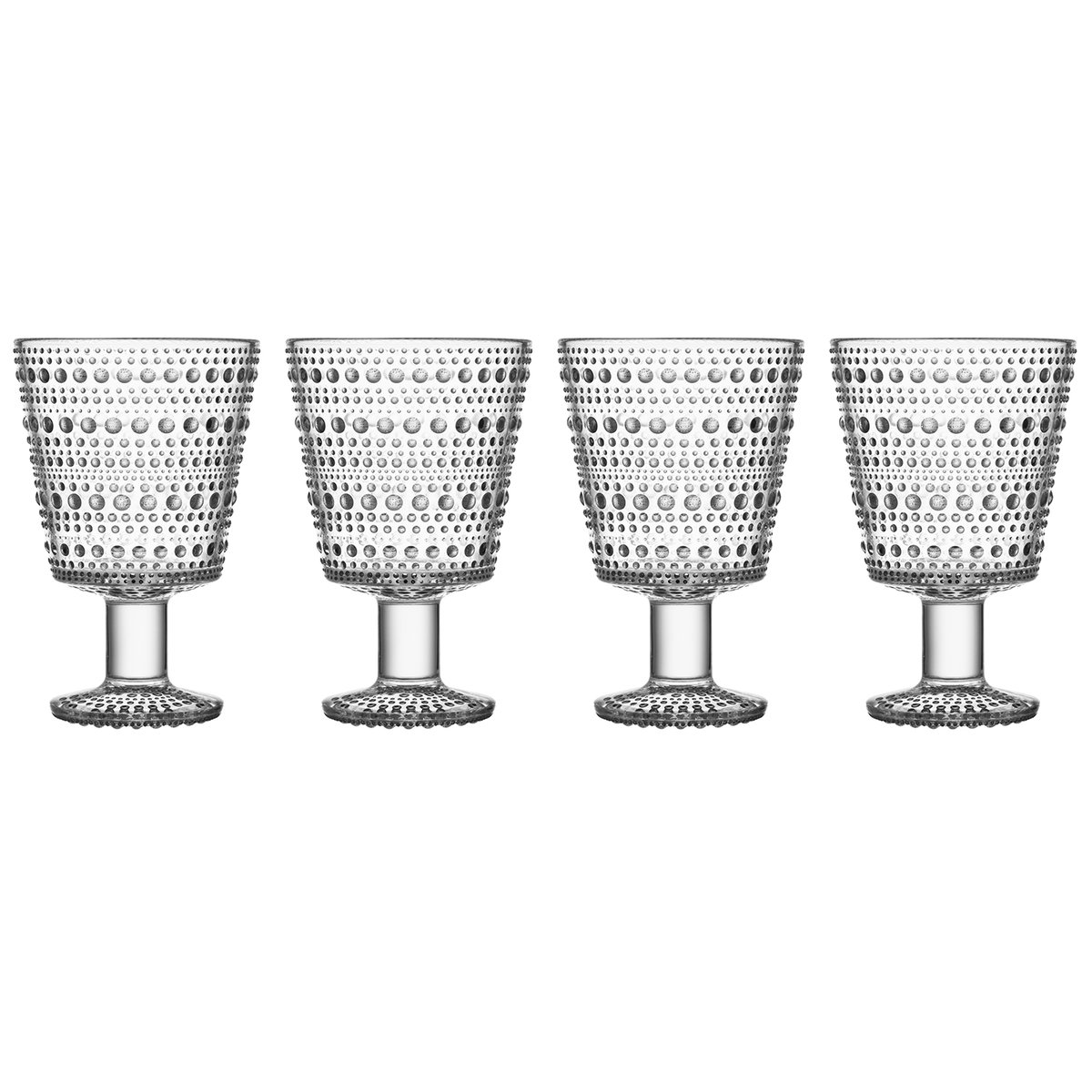Iittala Kastehelmi water glass on base 26 cl 4-pack clear