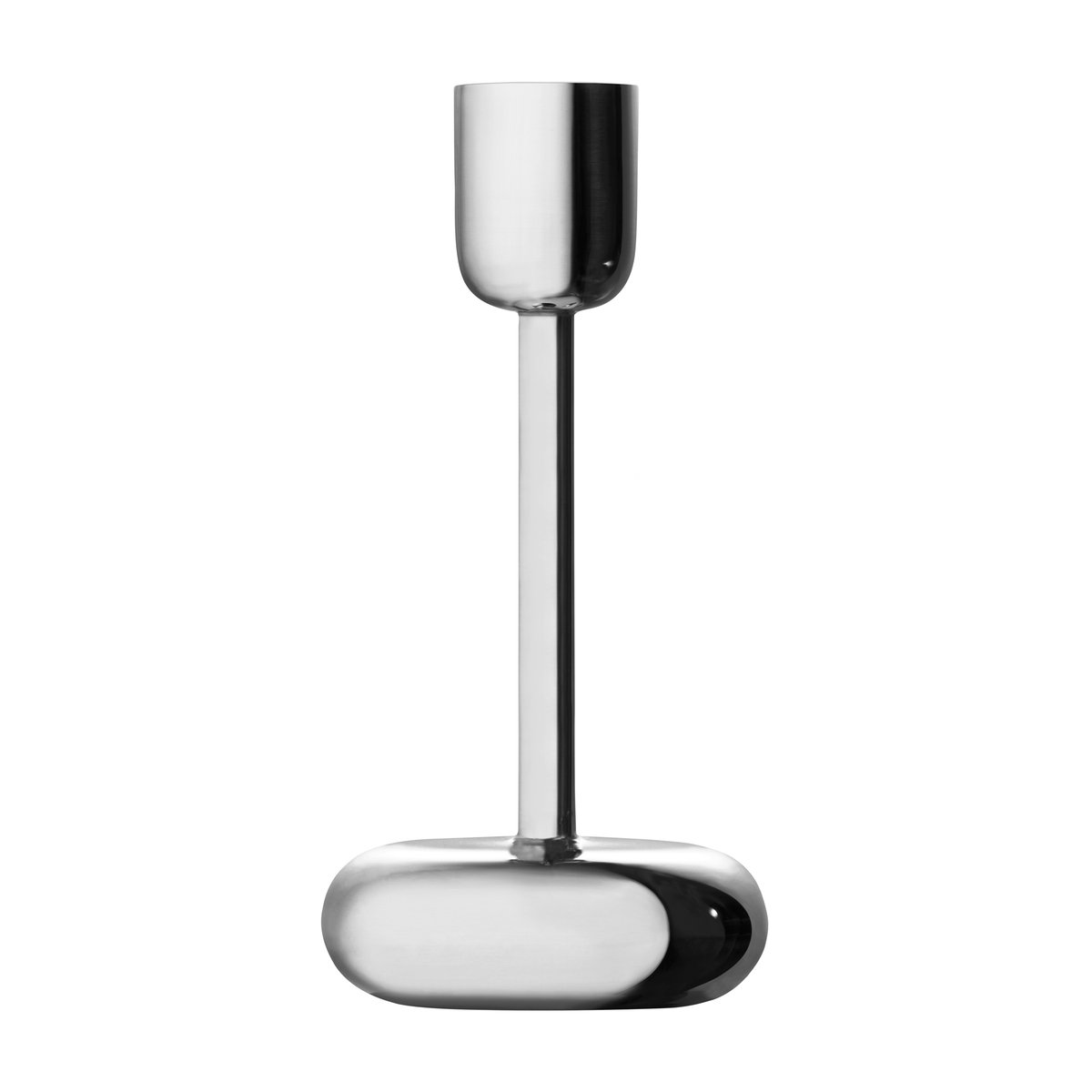 Iittala Nappula candle holder steel large 183 mm | Scandinavian Design | Candle holders | Silver-coloured